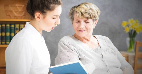 Home Health Care for DeKalb County - Nurse speaking with in-home patient